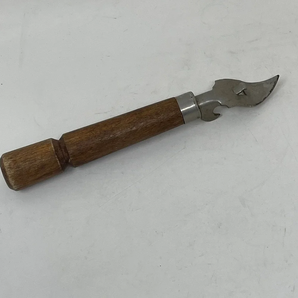 Vintage Bonny USA Wood Handle Bottle Opener Can Piercer Church Key Bar Tool